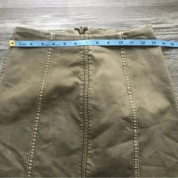 Free‎ People olive green skirt size 4 - Picture 6 of 6